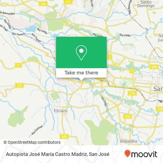 Mapa de Autopista José María Castro Madriz