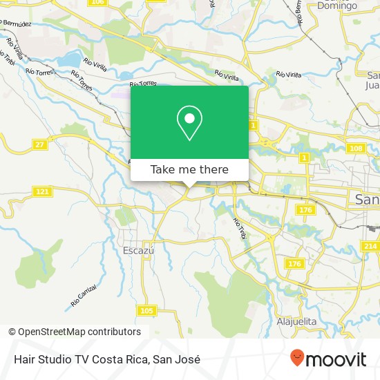 Hair Studio TV Costa Rica map