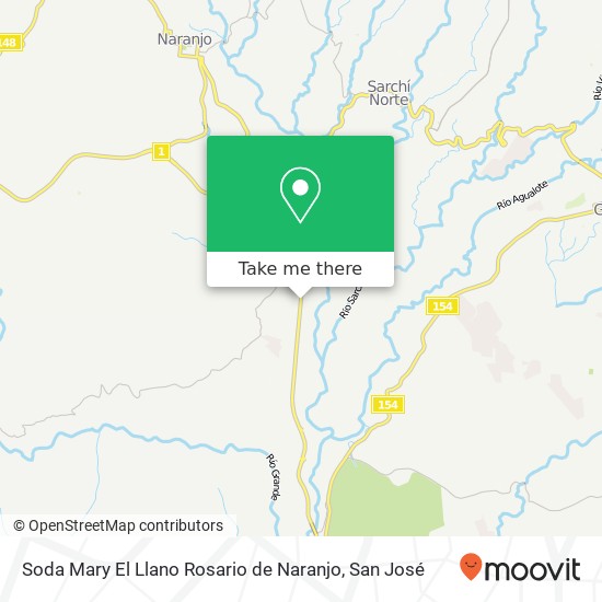 Mapa de Soda Mary El Llano Rosario de Naranjo