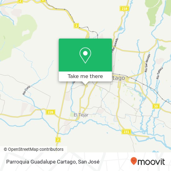 Mapa de Parroquia Guadalupe Cartago