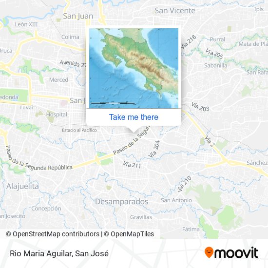 How to get to Rio Maria Aguilar in San José by Bus or Train?