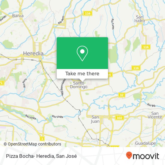 Pizza Bocha- Heredia map