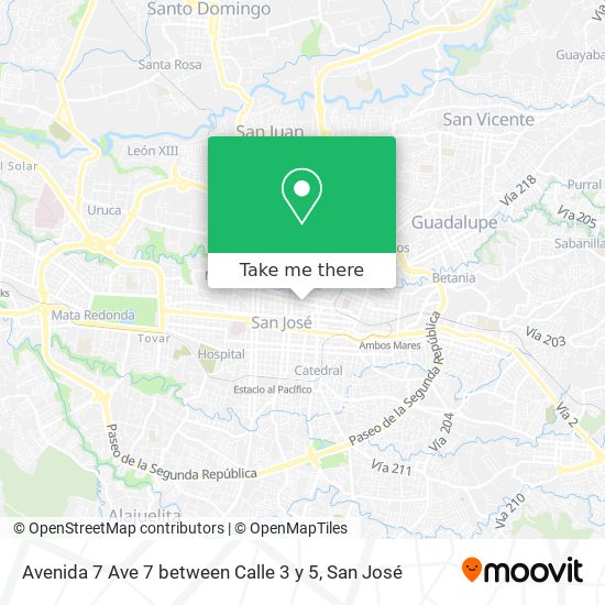Avenida 7 Ave 7 between Calle 3 y 5 map