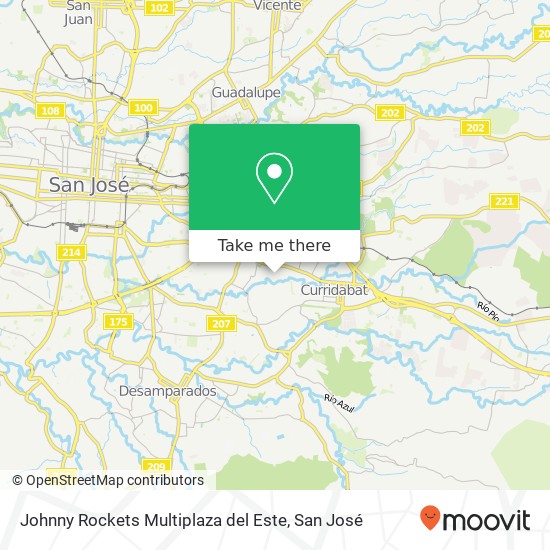 Johnny Rockets Multiplaza del Este, Curridabat, 11801 map