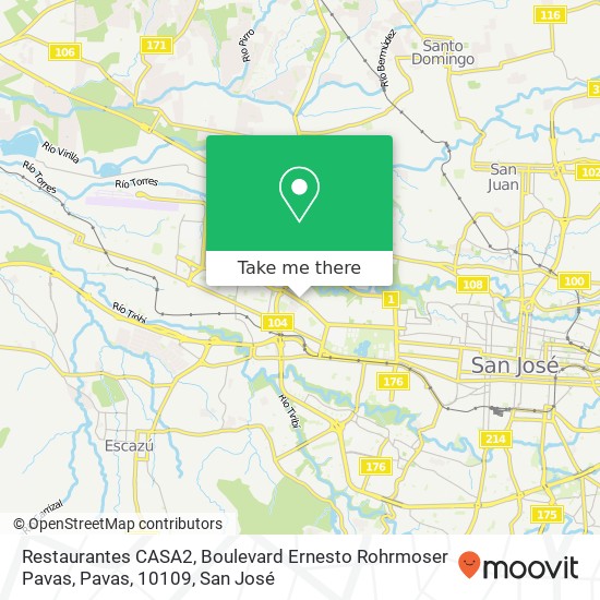 Restaurantes CASA2, Boulevard Ernesto Rohrmoser Pavas, Pavas, 10109 map