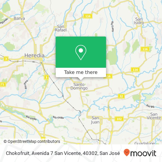 Mapa de Chokofruit, Avenida 7 San Vicente, 40302