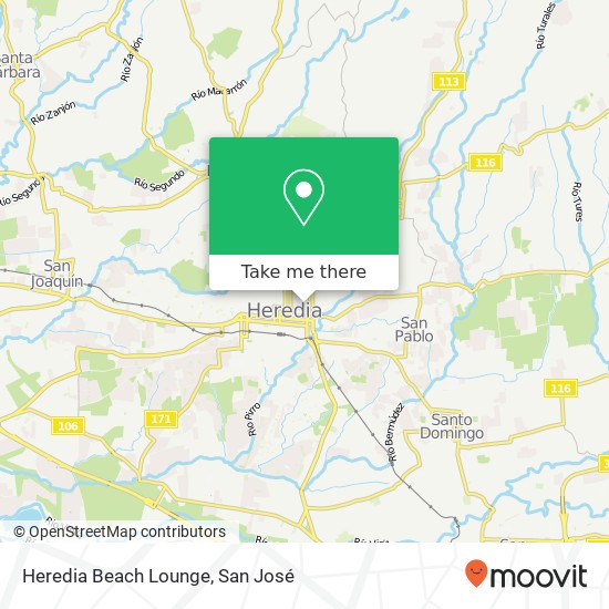 Mapa de Heredia Beach Lounge, Avenida 1 Luis Flores Heredia, 40101