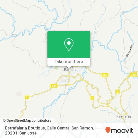 Mapa de Estrafalaria Boutique, Calle Central San Ramon, 20201