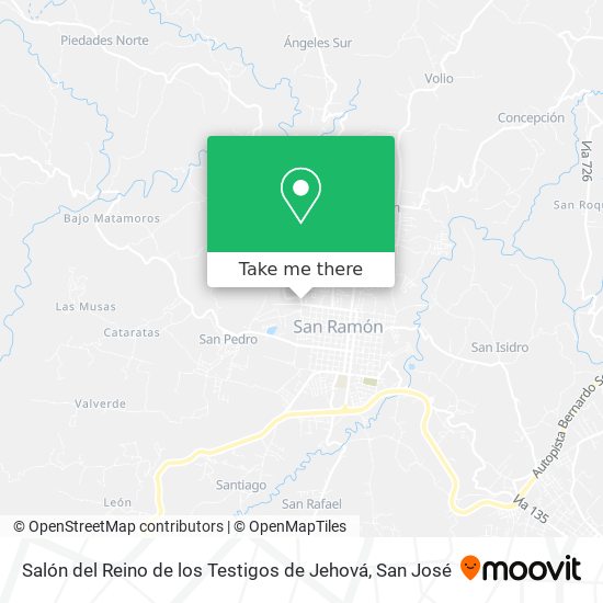 Mapa de Salón del Reino de los Testigos de Jehová