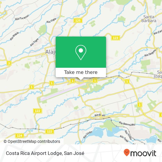 Costa Rica Airport Lodge map