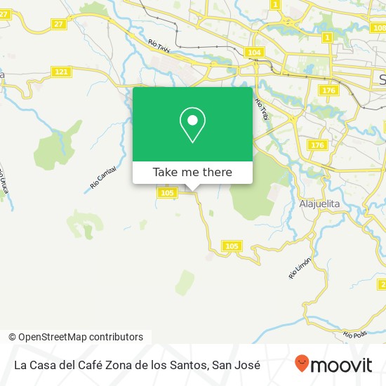 La Casa del Café Zona de los Santos map