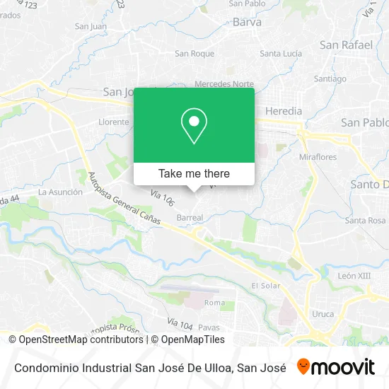 Mapa de Condominio Industrial San José De Ulloa