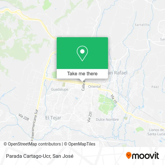 Parada Cartago-Ucr map