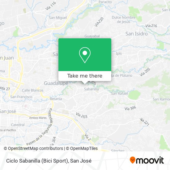 Ciclo Sabanilla (Bici Sport) map