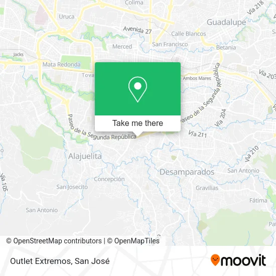 Mapa de Outlet Extremos
