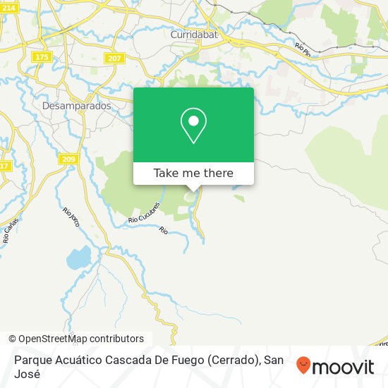 Parque Acuático Cascada De Fuego (Cerrado) map