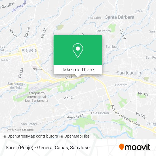 Mapa de Saret (Peaje) - General Cañas