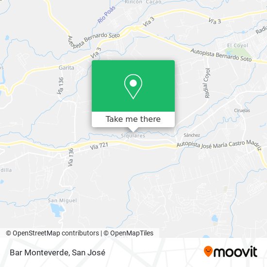Bar Monteverde map