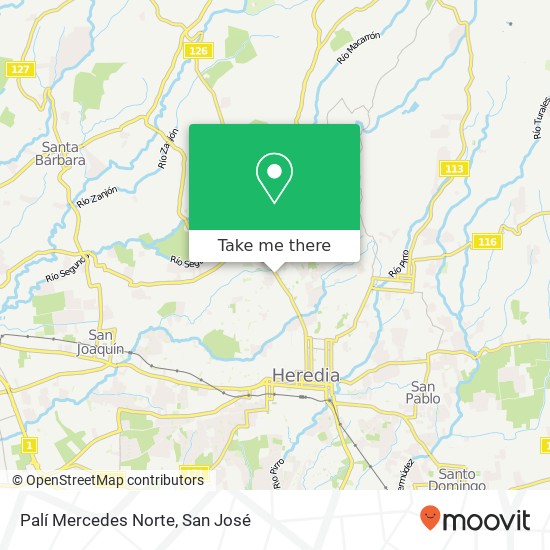 Palí Mercedes Norte map