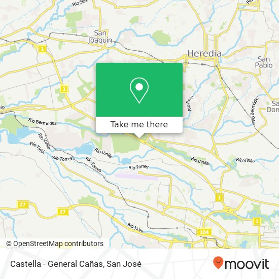 Castella - General Cañas map