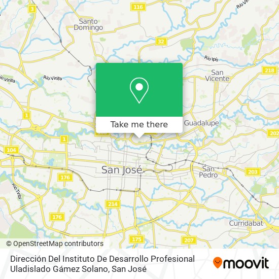 Dirección Del Instituto De Desarrollo Profesional Uladislado Gámez Solano map