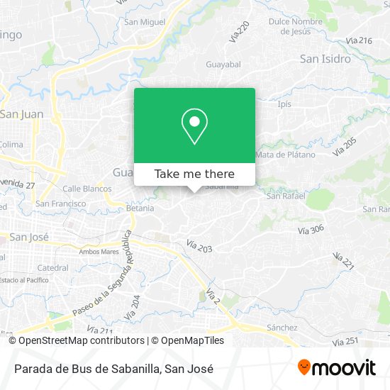 Parada de Bus de Sabanilla map
