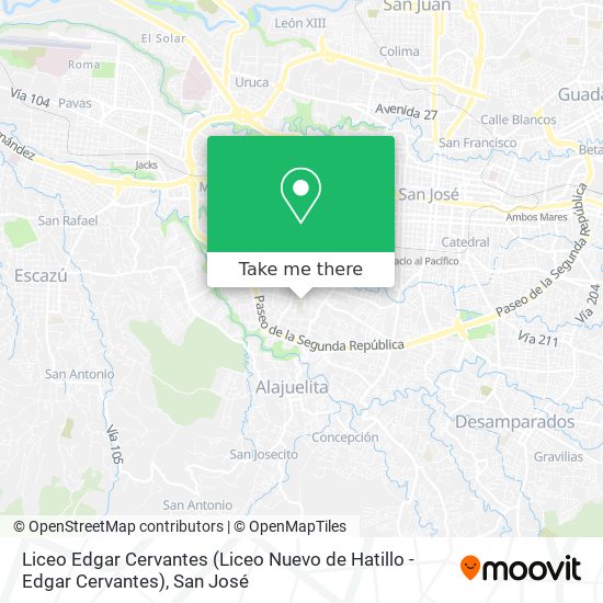 Liceo Edgar Cervantes (Liceo Nuevo de Hatillo - Edgar Cervantes) map