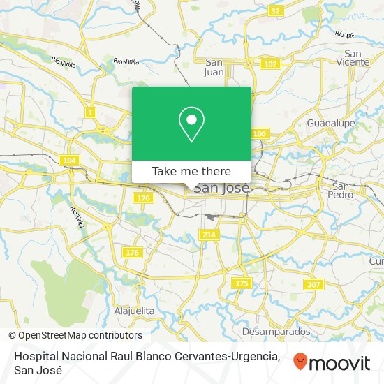Hospital Nacional Raul Blanco Cervantes-Urgencia map