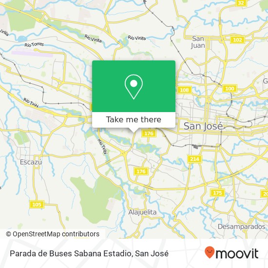 Parada de Buses Sabana Estadio map