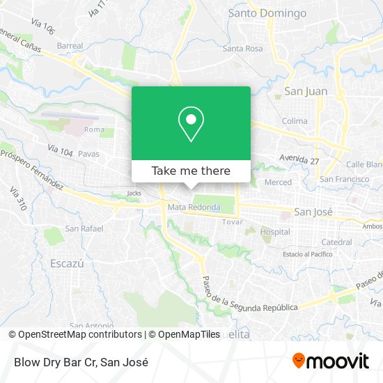 Mapa de Blow Dry Bar Cr