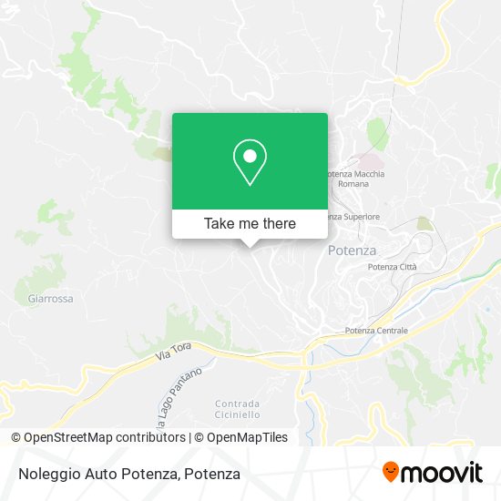 Noleggio Auto Potenza map