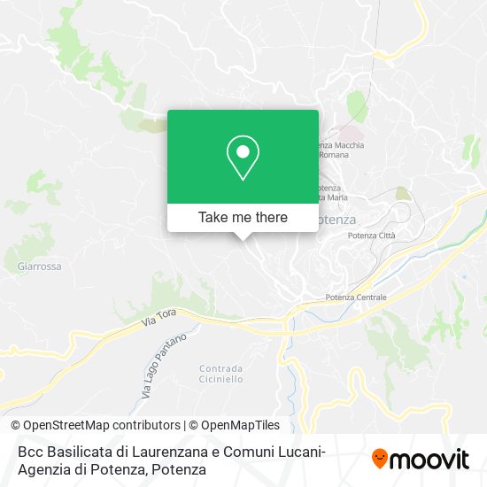 Bcc Basilicata di Laurenzana e Comuni Lucani-Agenzia di Potenza map