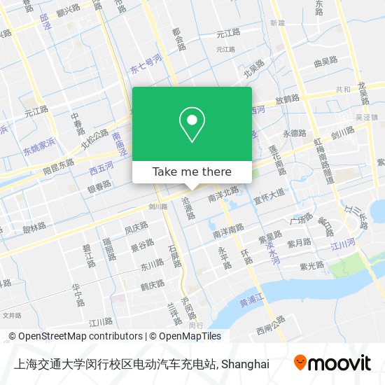 上海交通大学闵行校区电动汽车充电站 map