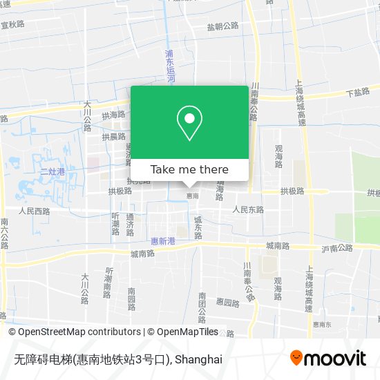 无障碍电梯(惠南地铁站3号口) map