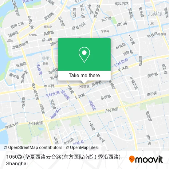 1050路(华夏西路云台路(东方医院南院)-秀沿西路) map