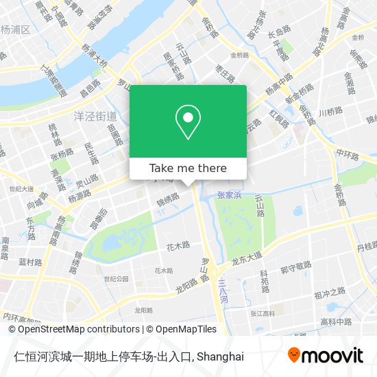 仁恒河滨城一期地上停车场-出入口 map