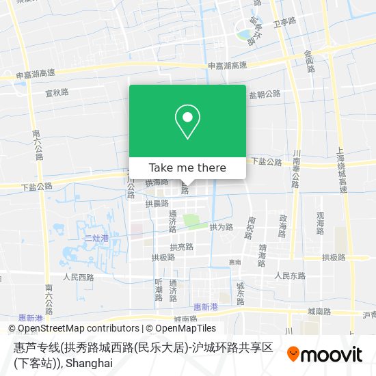 惠芦专线(拱秀路城西路(民乐大居)-沪城环路共享区(下客站)) map