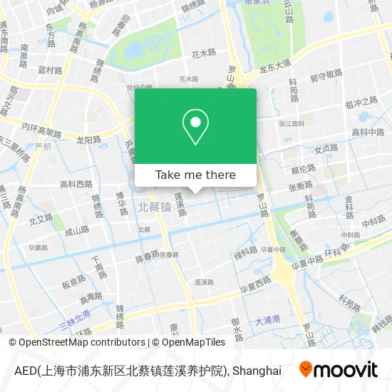AED(上海市浦东新区北蔡镇莲溪养护院) map