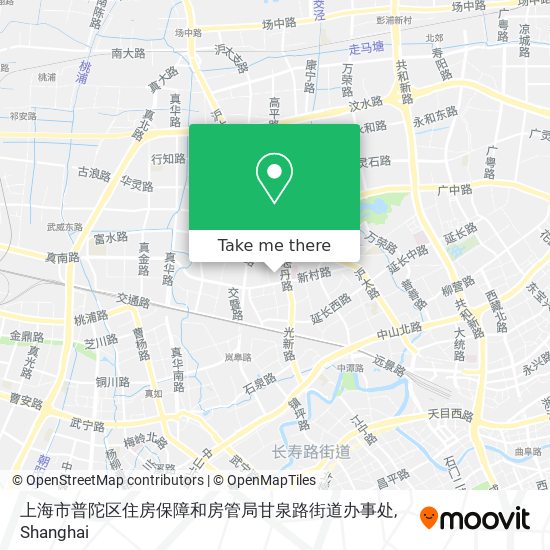 上海市普陀区住房保障和房管局甘泉路街道办事处 map