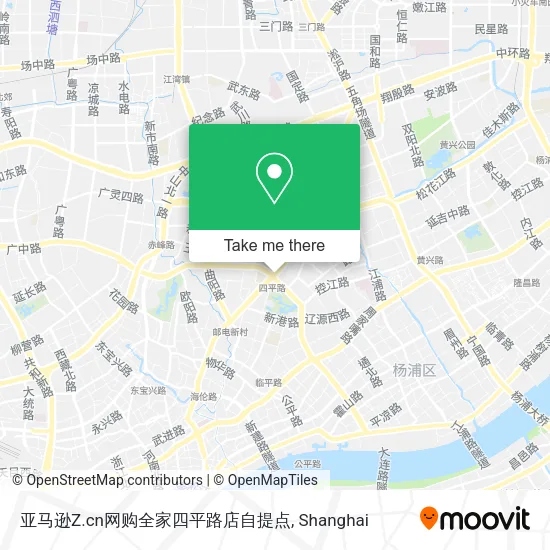 亚马逊Z.cn网购全家四平路店自提点 map