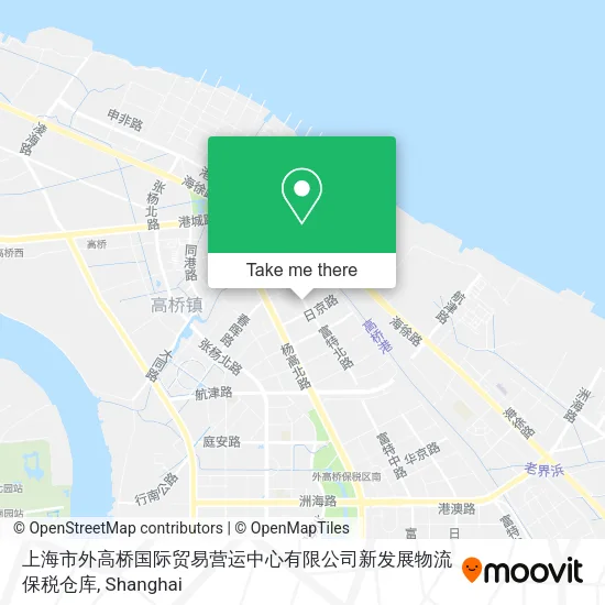 上海市外高桥国际贸易营运中心有限公司新发展物流保税仓库 map