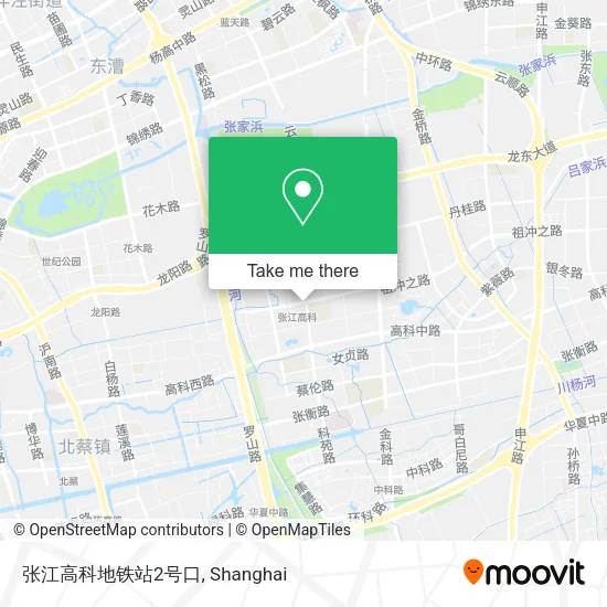 张江高科地铁站2号口 map
