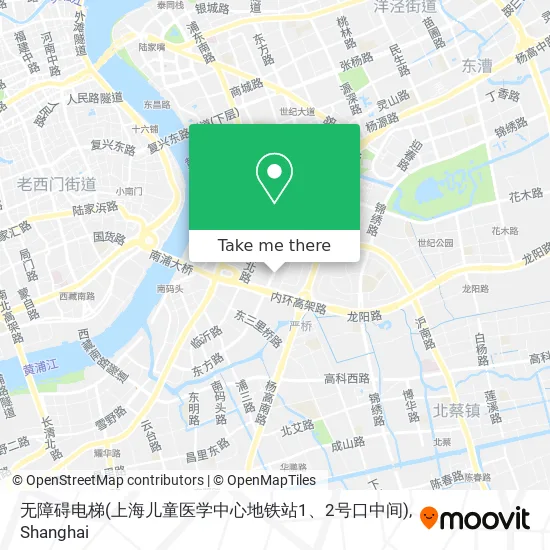 无障碍电梯(上海儿童医学中心地铁站1、2号口中间) map