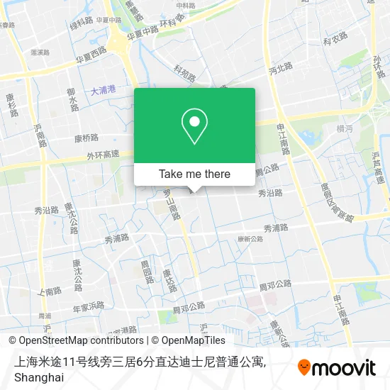 上海米途11号线旁三居6分直达迪士尼普通公寓 map