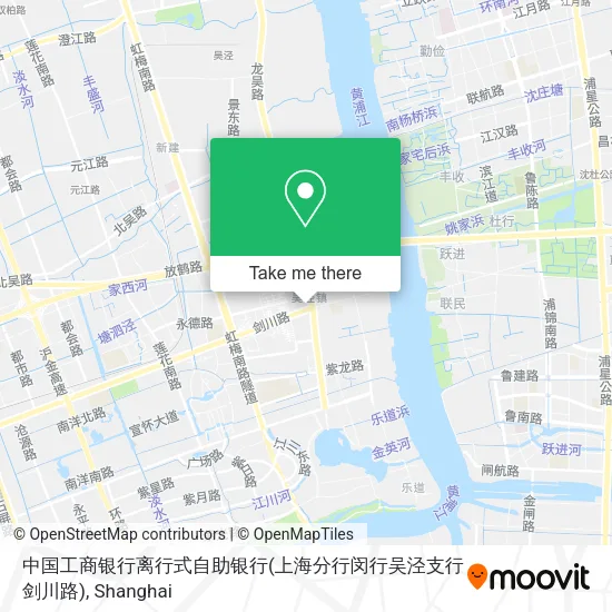 中国工商银行离行式自助银行(上海分行闵行吴泾支行剑川路) map