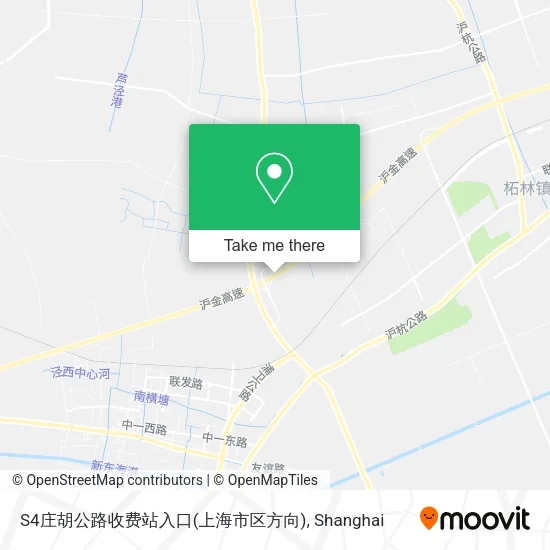 S4庄胡公路收费站入口(上海市区方向) map