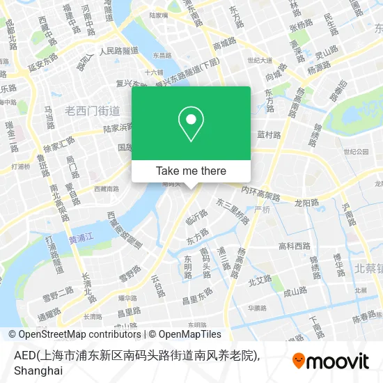 AED(上海市浦东新区南码头路街道南风养老院) map