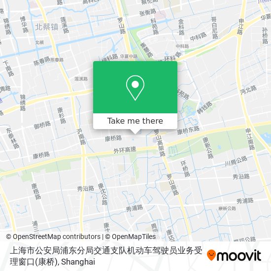 上海市公安局浦东分局交通支队机动车驾驶员业务受理窗口(康桥) map