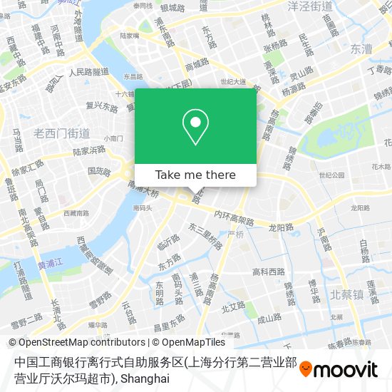 中国工商银行离行式自助服务区(上海分行第二营业部营业厅沃尔玛超市) map