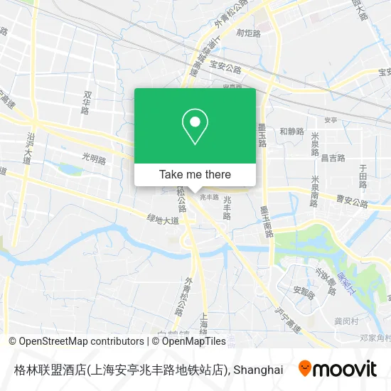 格林联盟酒店(上海安亭兆丰路地铁站店) map